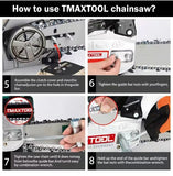 62cc Powerful Gas Chainsaw with 20-Inch Bar & 2-Stroke Engine