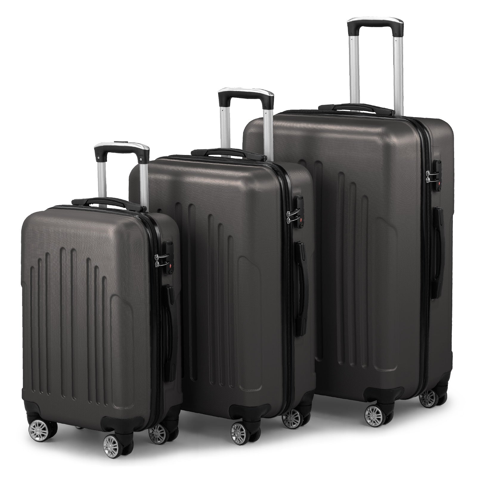 3-Piece Hardshell Luggage Set with Spinner Wheels - 20/24/28 Inch Suitcase Set with TSA Lock