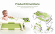 Collapsible Baby Bathtub with Cushion & Thermometer – Foldable Portable Tub (Green)