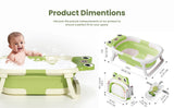 Collapsible Baby Bathtub with Cushion & Thermometer – Foldable Portable Tub (Green)