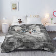 Cat Blanket for Cat Lovers – Cute Black & White Cat Print Fleece Sherpa Throw for Girls & Women, 130 × 150 cm