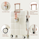 4-Piece Expandable ABS Suitcase Set with USB Port