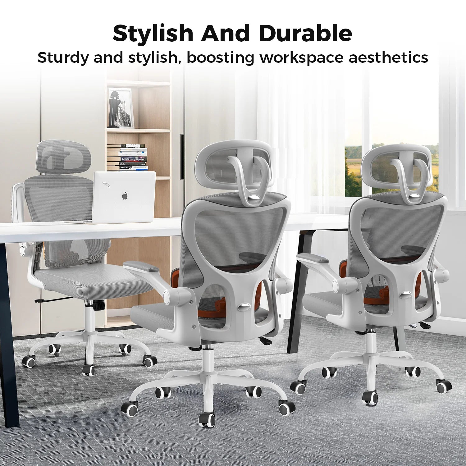 💺 Comhoma Ergonomic Office Chair – Executive Desk Chair with 3D Headrest & Flip-Up Armrests for Home & Office Comfort