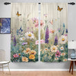 2-Panel Pastoral Floral Curtains – 3D Butterfly & Wildflower Pattern Drapes for Living Room, Bedroom & Balcony