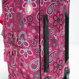 Rockland 22” Rolling Duffel Bag, Soft-Sided Travel Duffle with Extra-Large Wheels & Bandana Design (Pink Bandana)