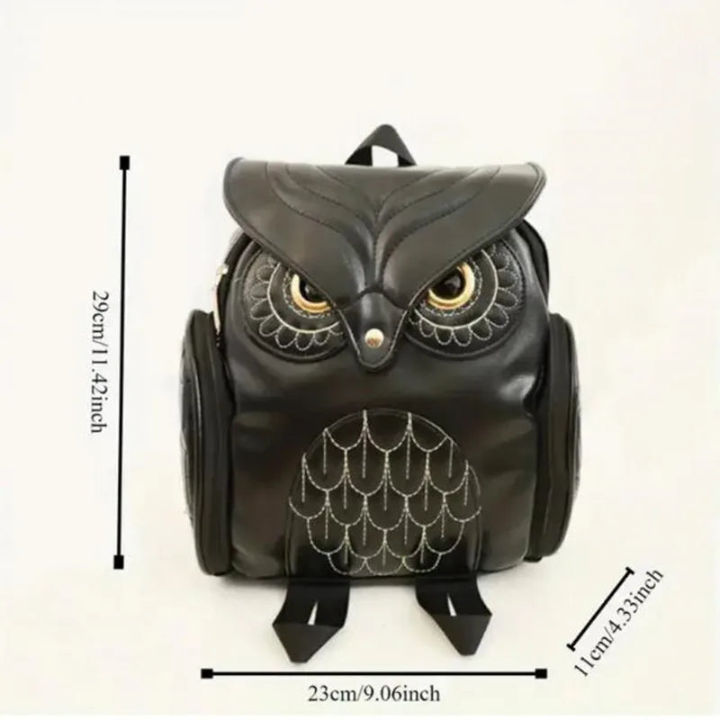 2025 Women’s PU Leather Owl Backpack – Stylish Fashion Bag for Girls & Ladies | Trendy Casual Daypack