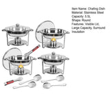 5.5 L Round Stainless Steel Buffet Food Warmer – Chafing Dish Catering Set for Events & Home Entertaining