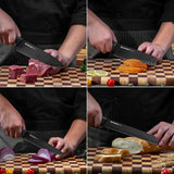 “15-Piece Astercook Knife Set with Block – German Stainless Steel Kitchen Knives Dishwasher Safe with Built-in Sharpener”