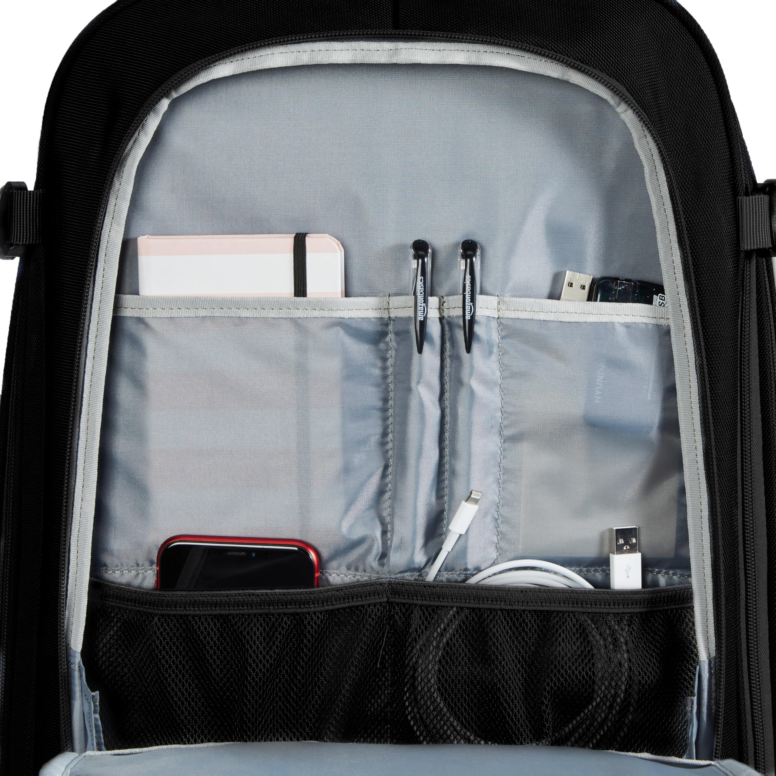 Amazon Basics 40L Expandable Carry-On Travel Backpack with Laptop Compartment – Dual-Use Backpack & Shoulder Bag (Black)