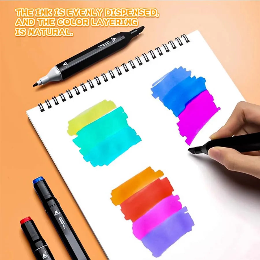 Alcohol Art Marker Set – Double-Headed Artist Markers with Brush & Chisel Tips (Up to 168 Colors)