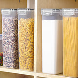 4-Pack Tall Airtight Food Storage Containers – 2.8L BPA-Free Pantry Canisters with Locking Lids & Labels