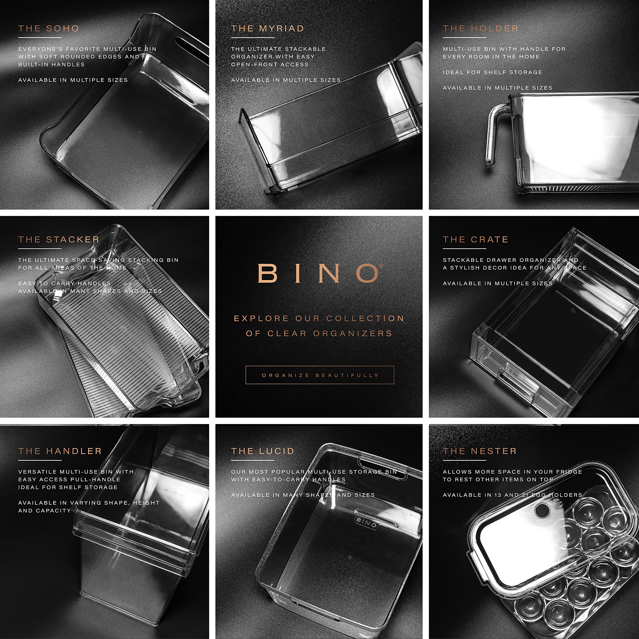 BINO Clear Stackable Storage Drawers – Space-Saving Pantry, Fridge & Home Organizer