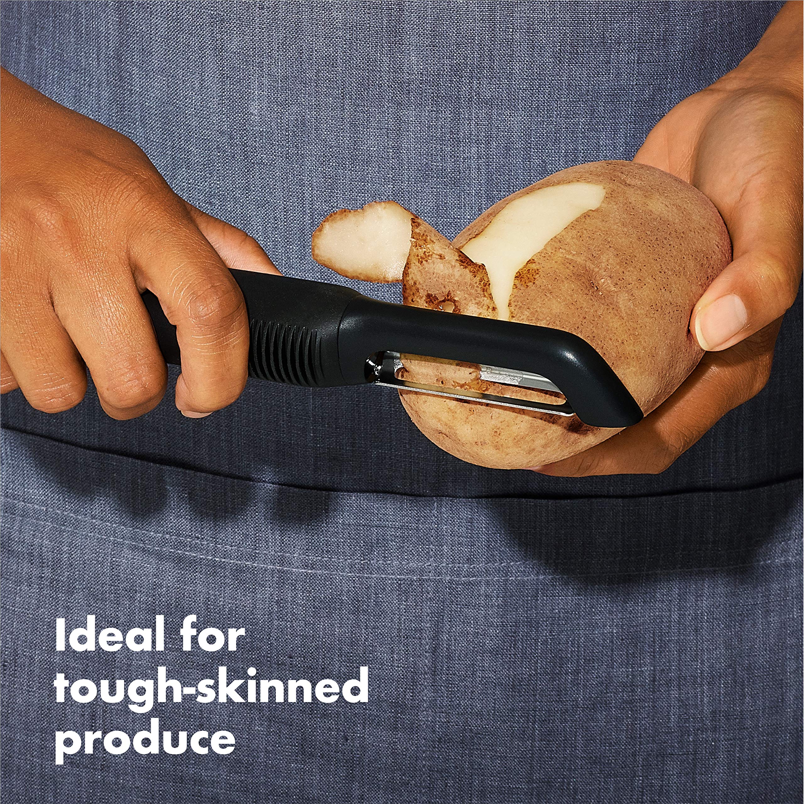 Ergonomic Swivel Vegetable Peeler with Non-Slip Handle & Stainless Steel Blades