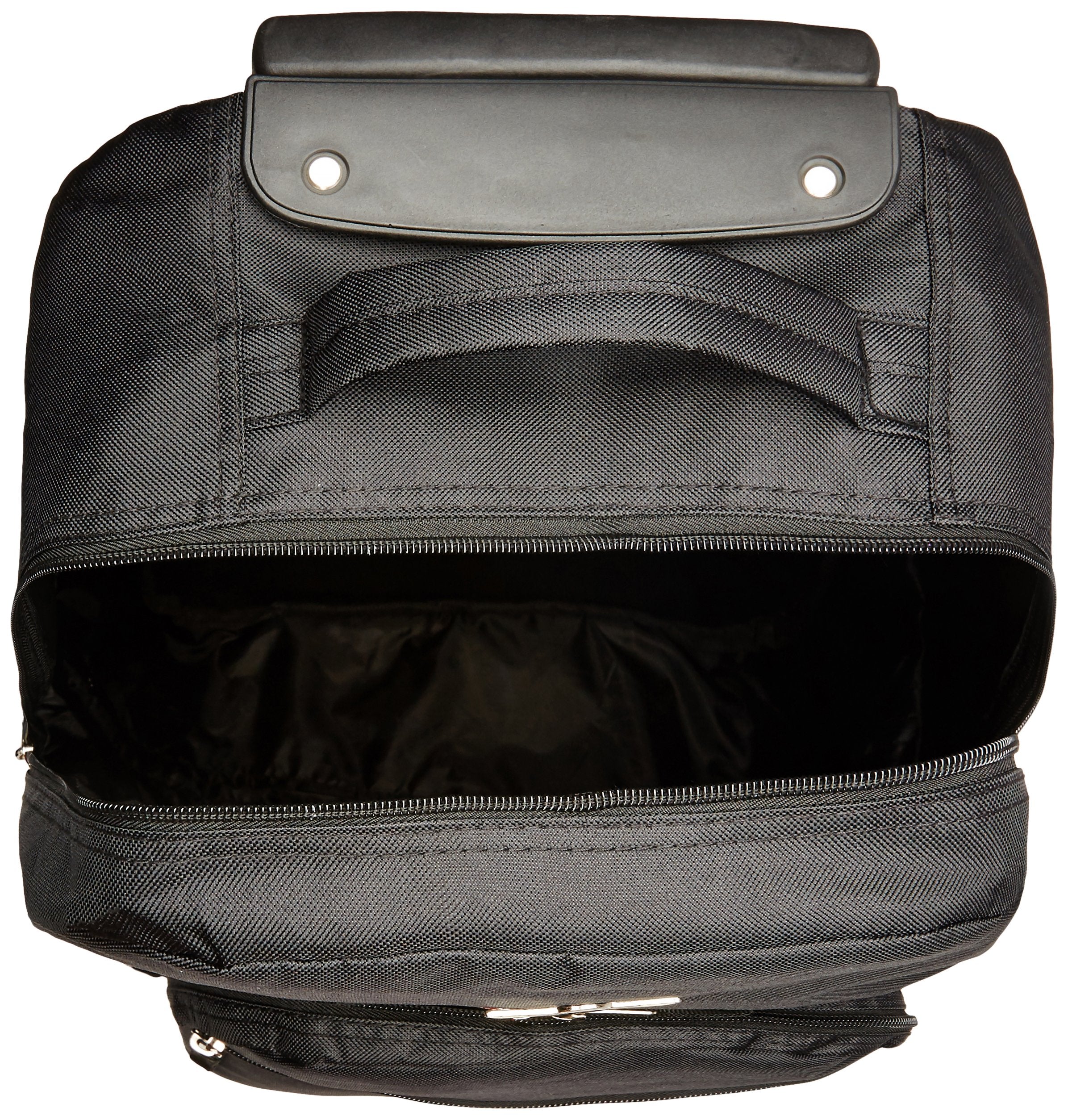 Rockland 17” Rolling Backpack with Double Wheels, Telescopic Handle & Organizer Pockets (Black)