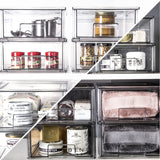 BINO Clear Stackable Storage Drawers – Space-Saving Pantry, Fridge & Home Organizer