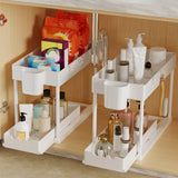 2-Tier Sliding Under-Sink Cabinet Organizer – Pull-Out Storage Rack for Kitchen & Bathroom