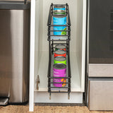 Household Essentials Glidez 2-Tier Pull-Out Cabinet Organizer – Slim Slide-Out Steel Storage with Protective Liners