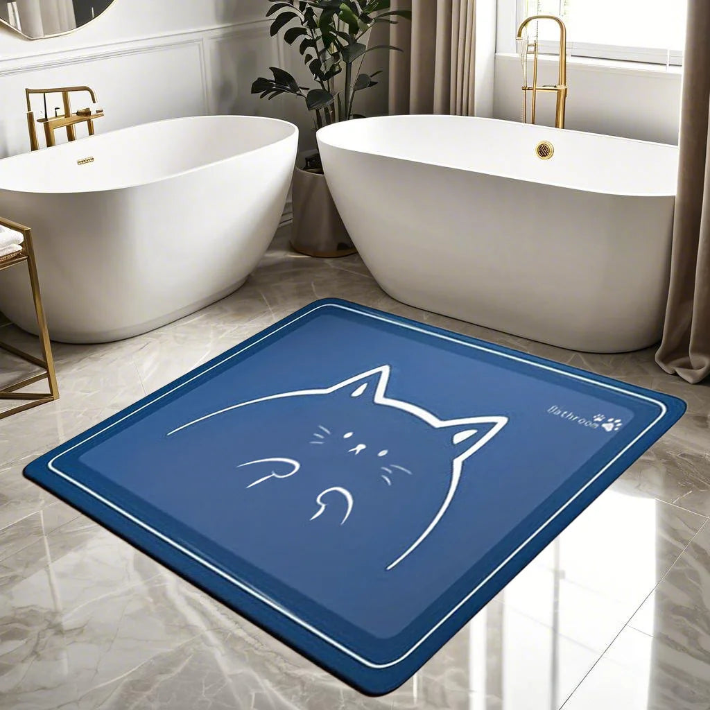 Water-Absorbing & Quick-Dry Anti-Slip Floor Mat – Bathroom Entrance Rug for Pet Food Pad & Kitchen Coffee Area