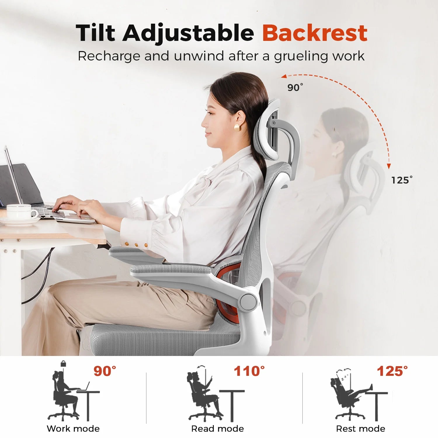 💺 Comhoma Ergonomic Office Chair – Executive Desk Chair with 3D Headrest & Flip-Up Armrests for Home & Office Comfort