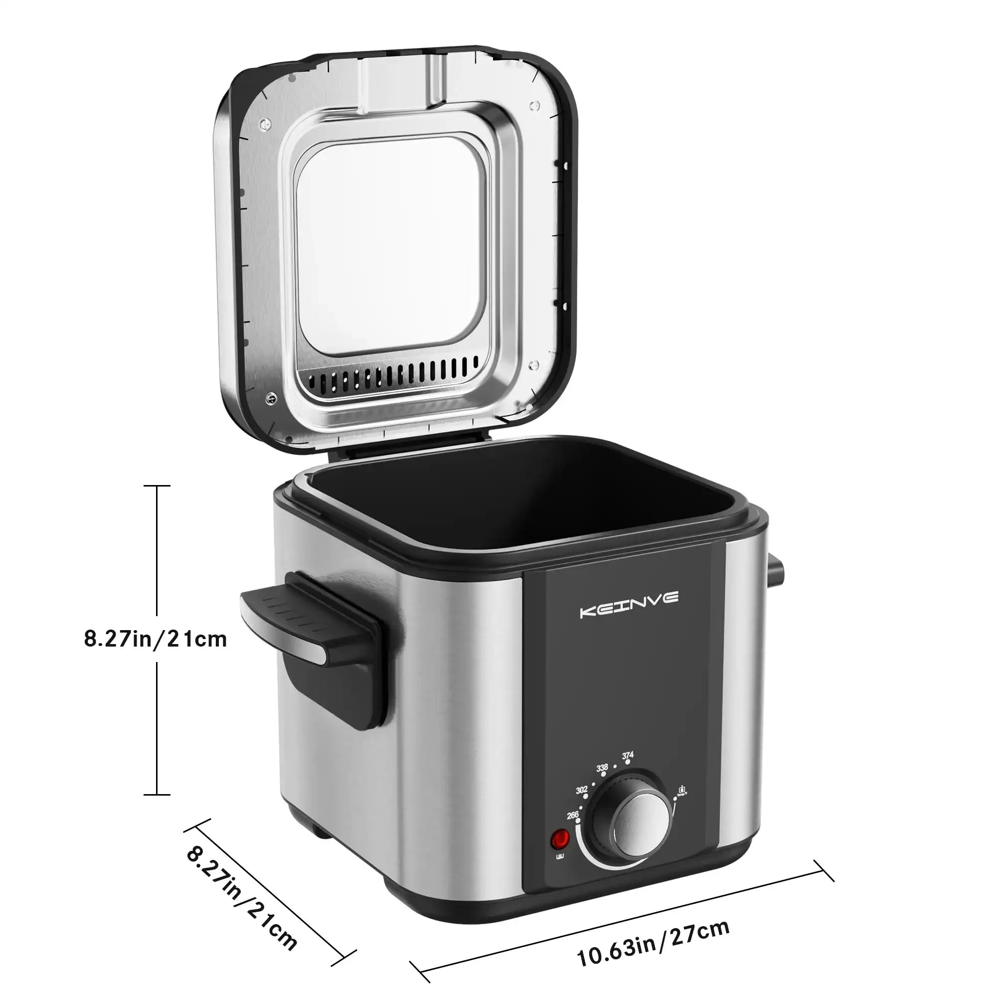 “Electric Mini Deep Fryer 1.5 L / 1.6 QT – Non-Stick Basket, Cool-Touch Sides”
