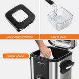“Electric Mini Deep Fryer 1.5 L / 1.6 QT – Non-Stick Basket, Cool-Touch Sides”