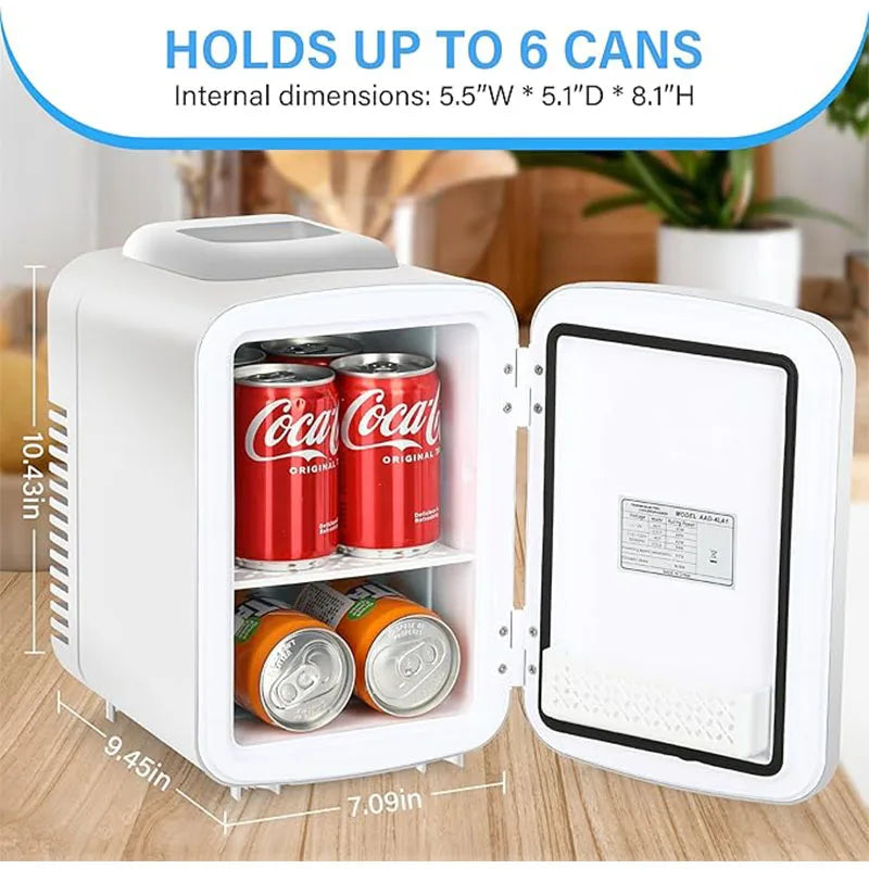 iPower Mini 4L Portable Refrigerator – 6-Can Capacity, Compact Insulated Cooler for Bedroom, Dorm & Office 🥶🏠