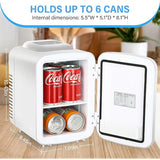iPower Mini 4L Portable Refrigerator – 6-Can Capacity, Compact Insulated Cooler for Bedroom, Dorm & Office 🥶🏠