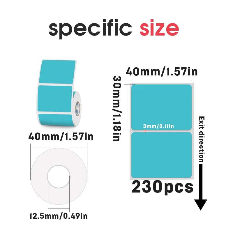 Set of 4 Colorful Thermal Label Paper Rolls – Waterproof, Self-Adhesive Stickers for Portable Printers