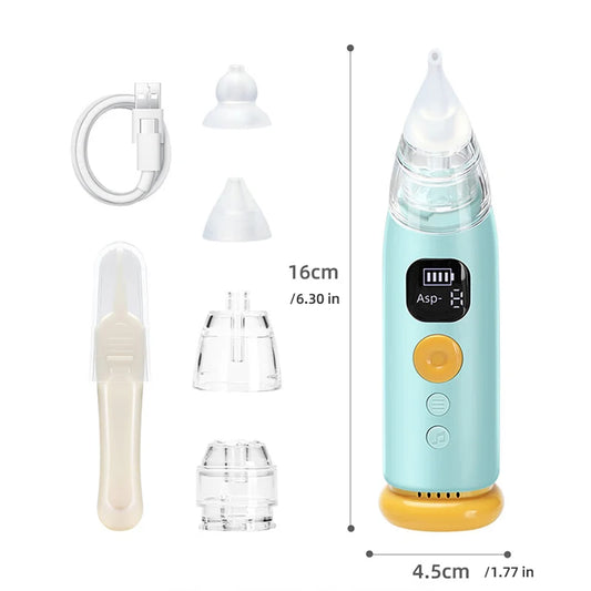 “Electric Baby Nose Vacuum Cleaner – Adjustable Rechargeable Infant Nasal Aspirator with 3 Silicone Nozzles for Newborns & Toddlers”