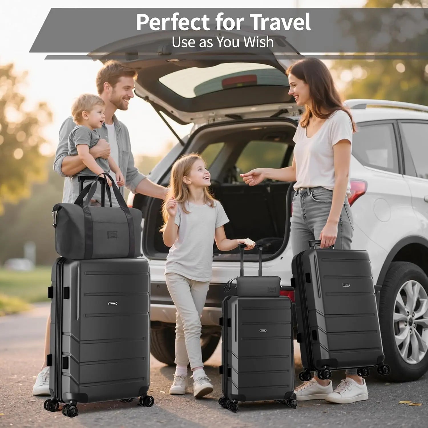 5-Piece ABS+PC Hardshell Luggage Set – Carry-On & Checked Suitcases with Spinner Wheels and TSA Locks for Business & Plane Travel