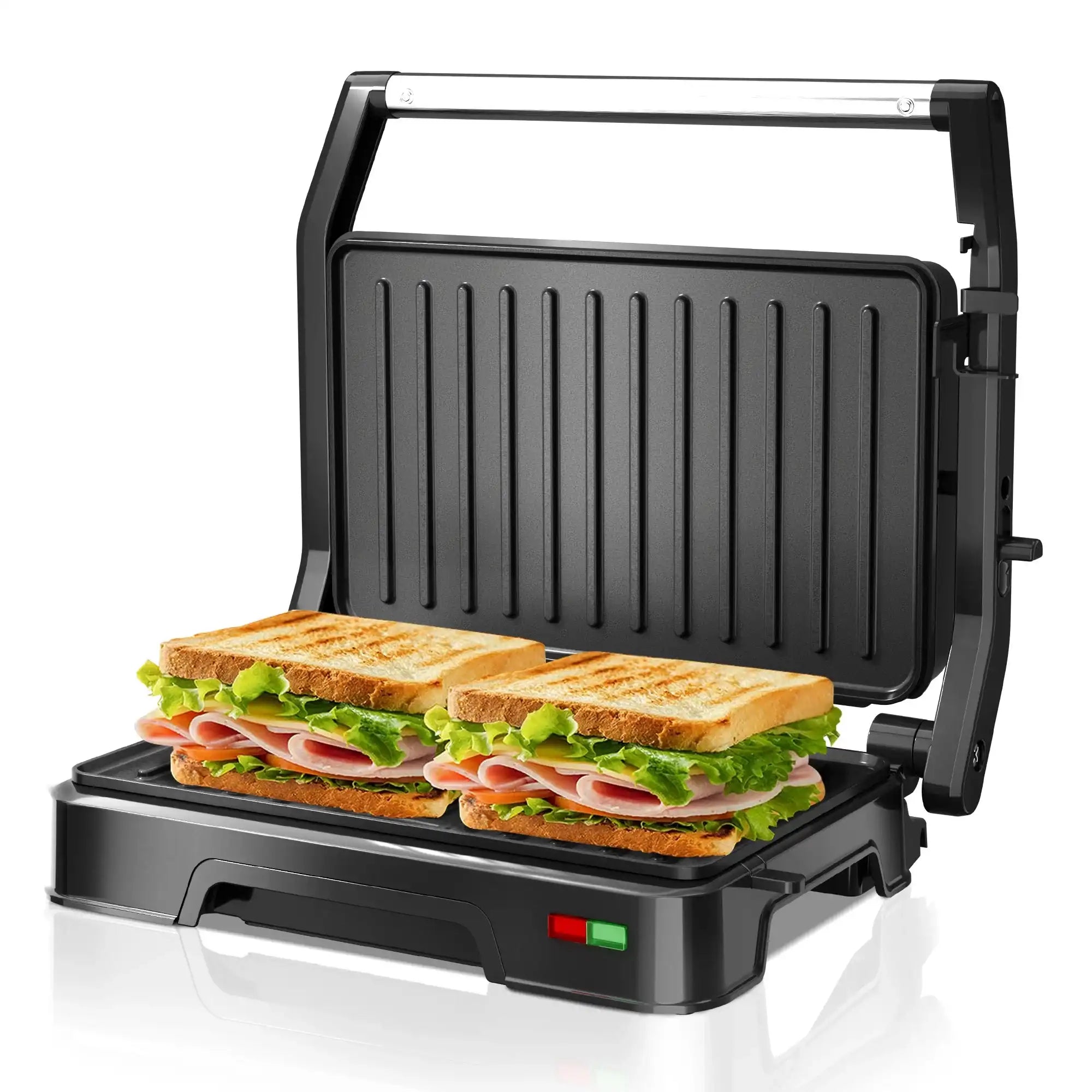 Pars Khazar SM‑850P Panini Press & Sandwich Maker – 850 W, Non-Stick Plates, Locking Lid