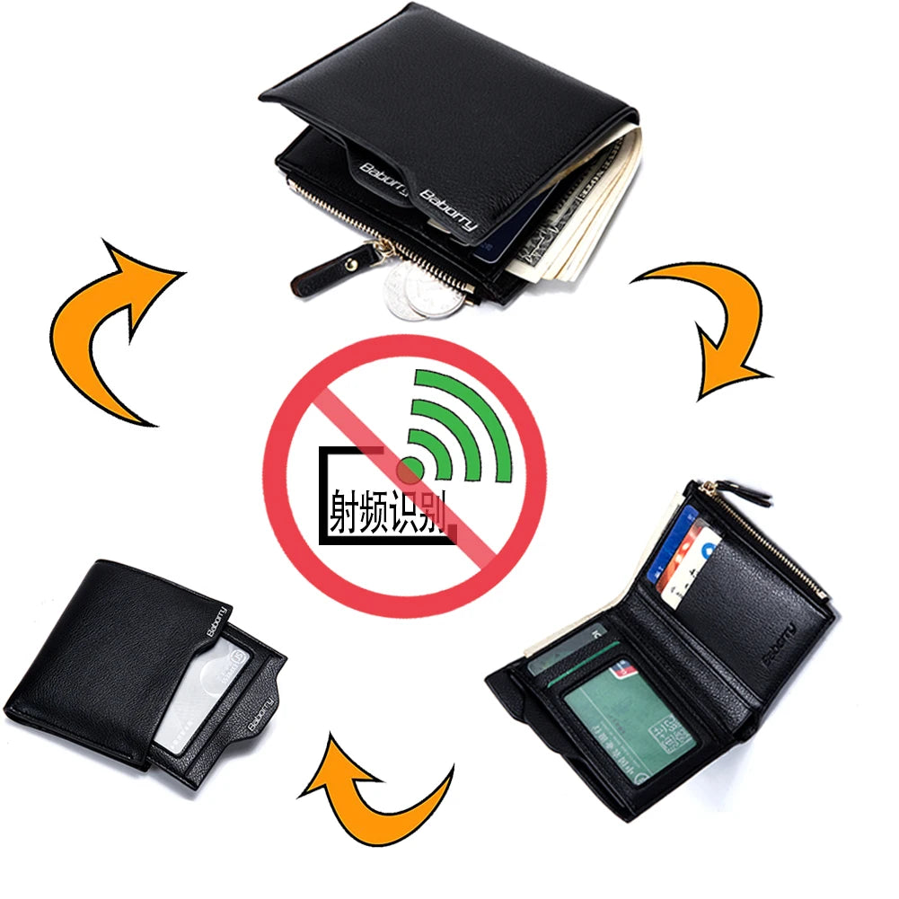 RFID Theft-Protect Coin Bag – Men’s Zipper Wallet & Money Purse with Anti-Theft Design