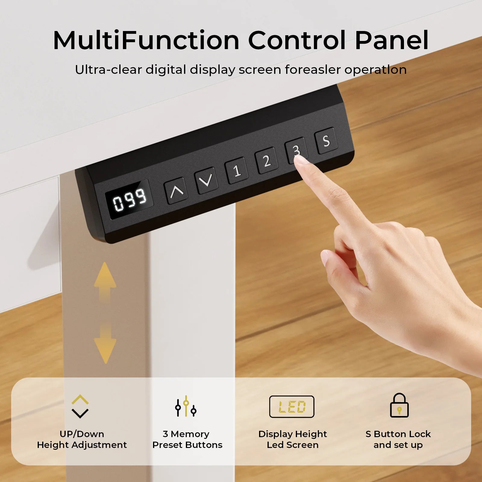 Electric Height-Adjustable Standing Desk with Drawers – Ergonomic Sit‑Stand Workstation for Home & Office