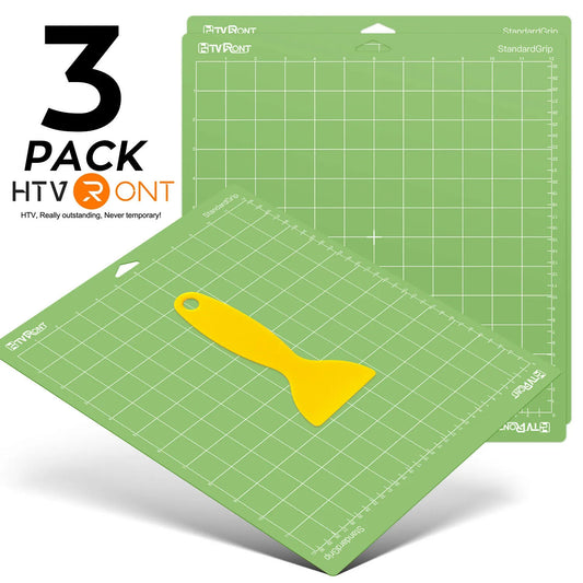 HTVRONT 3-Pack 12×12″ PVC Adhesive Cutting Mats – Mixed Colors for Cricut & DIY Machines