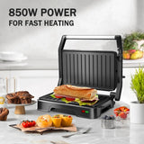 Pars Khazar SM‑850P Panini Press & Sandwich Maker – 850 W, Non-Stick Plates, Locking Lid