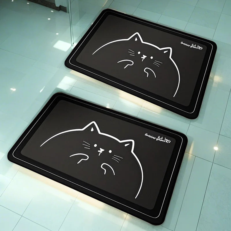 Water-Absorbing & Quick-Dry Anti-Slip Floor Mat – Bathroom Entrance Rug for Pet Food Pad & Kitchen Coffee Area
