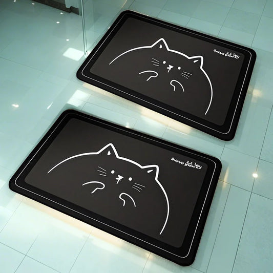 Water-Absorbing & Quick-Dry Anti-Slip Floor Mat – Bathroom Entrance Rug for Pet Food Pad & Kitchen Coffee Area