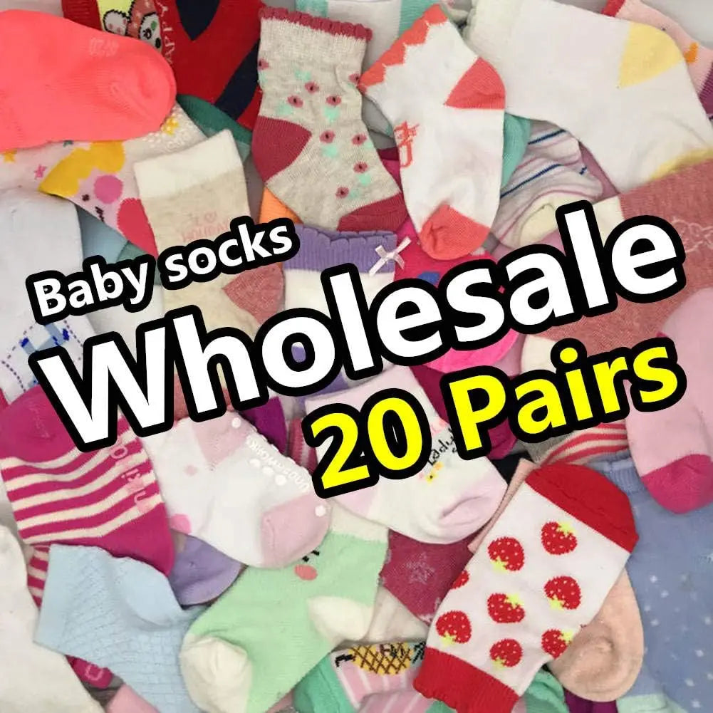 20-Pairs Baby Socks Bundle – Wholesale Cotton Socks for Infant Boys & Girls, Bulk Toddler Kids’ Essentials Set