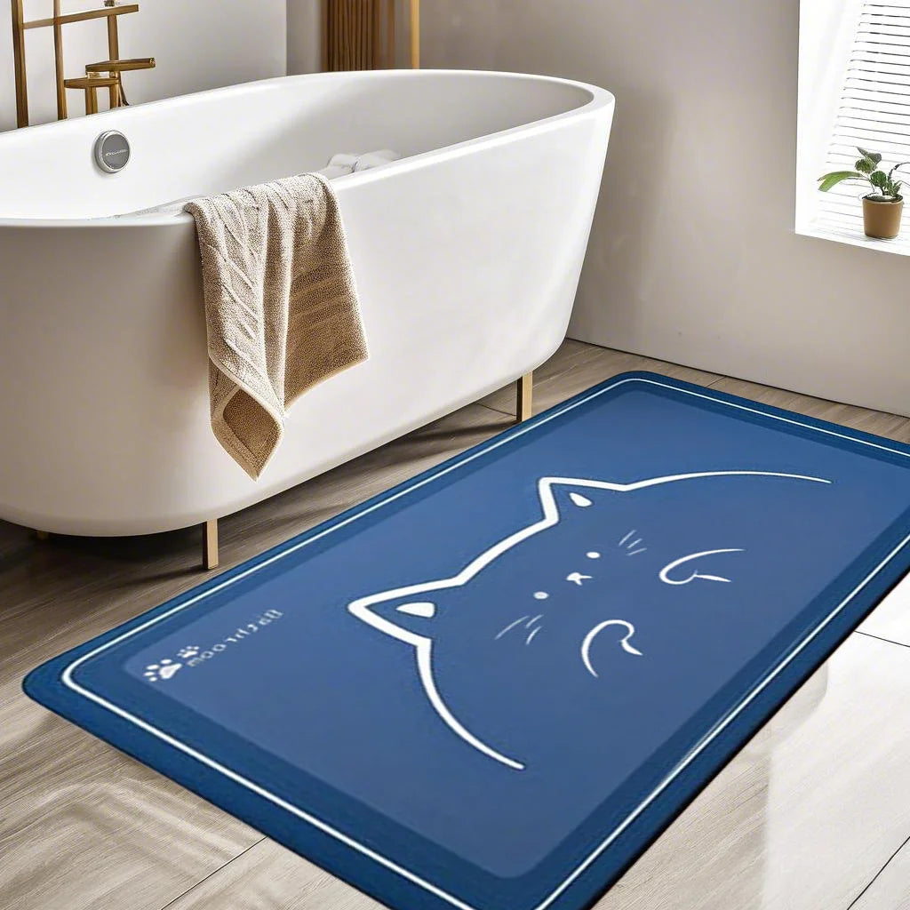Water-Absorbing & Quick-Dry Anti-Slip Floor Mat – Bathroom Entrance Rug for Pet Food Pad & Kitchen Coffee Area