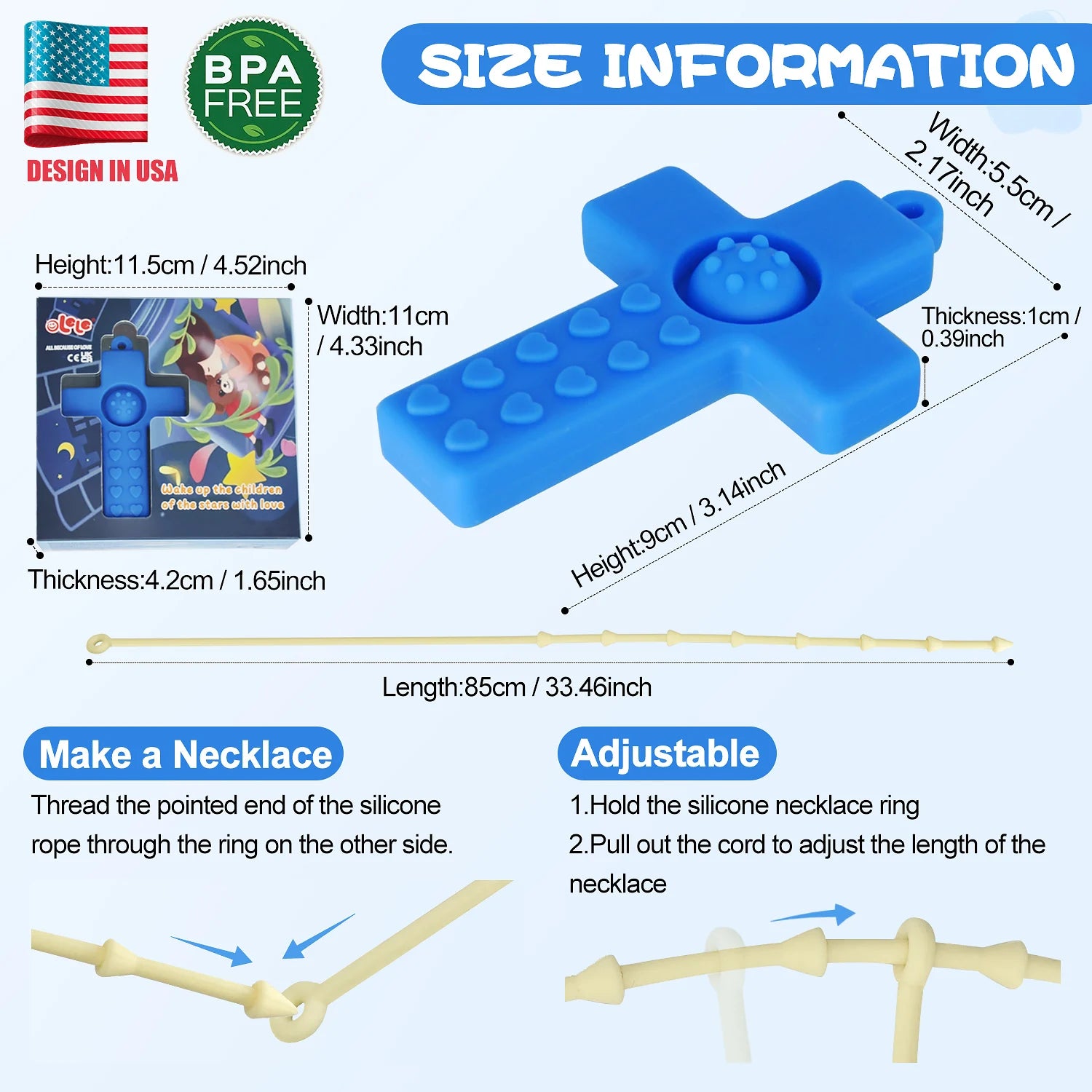 6-Pack Cross-Shaped Teethers – Soft Silicone BPA-Free Sensory Chew Toys, Bright Colors for Babies, Toddlers & Autism Relief