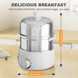 14-Egg Capacity Electric Egg Cooker – Stainless Steel Hard-Boiled Egg Maker with 30-Min Timer & Auto Shut-Off