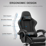 GTPLAYER Ultra-Comfortable Ergonomic Gaming Chair with Footrest, Lumbar Support & Swivel Headrest