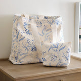 Women’s printed tote & pouch set – stylish canvas beach bag with matching cosmetic pouch for travel, shopping & daily use
