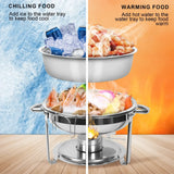 5.5 L Round Stainless Steel Buffet Food Warmer – Chafing Dish Catering Set for Events & Home Entertaining