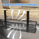 Under-Desk Cable Management Tray – Clamp-Mount Wire Organizer Box for Desk Cord Control