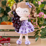 30cm Plush Baby Doll – Curly Hair Stuffed Fruit Toy in Grape Design, Soft Plush Doll for Kids’ Christmas & Birthday Gifts