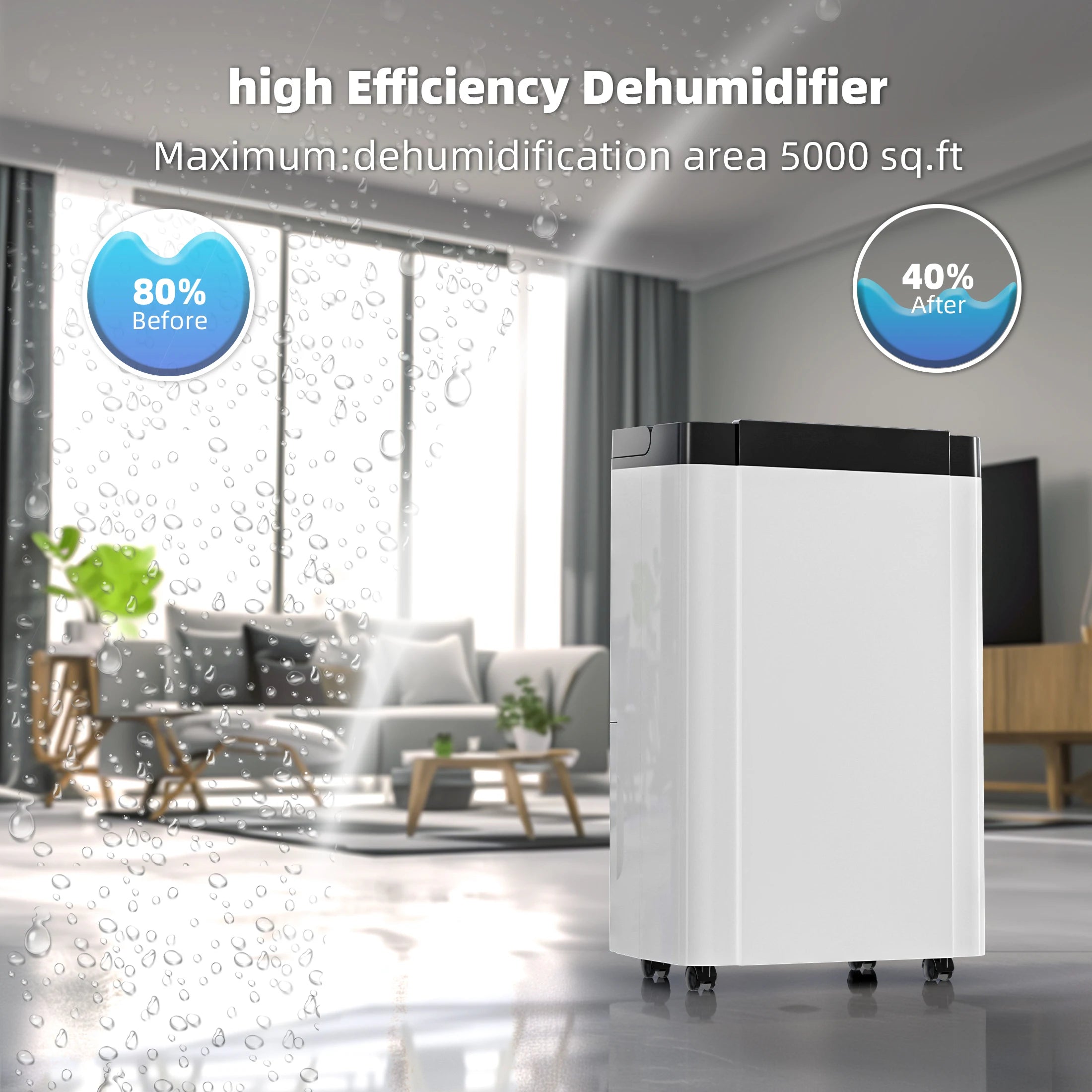 AIRPLUS 19-Pint (DOE) / 70-Pint Max Capacity Dehumidifier – Auto Shut-Off, Auto/Manual Drain Option for Home Humidity Control