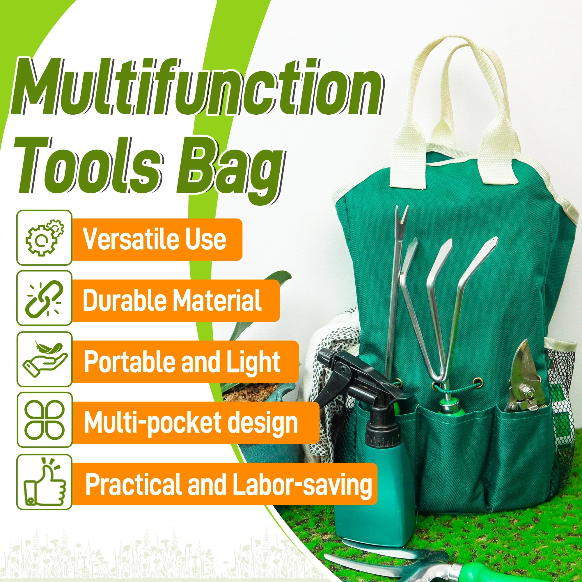 11PCS Garden Tool Set – Professional Gardening Kit with Organizer Handbag for Digging, Planting & Pruning
