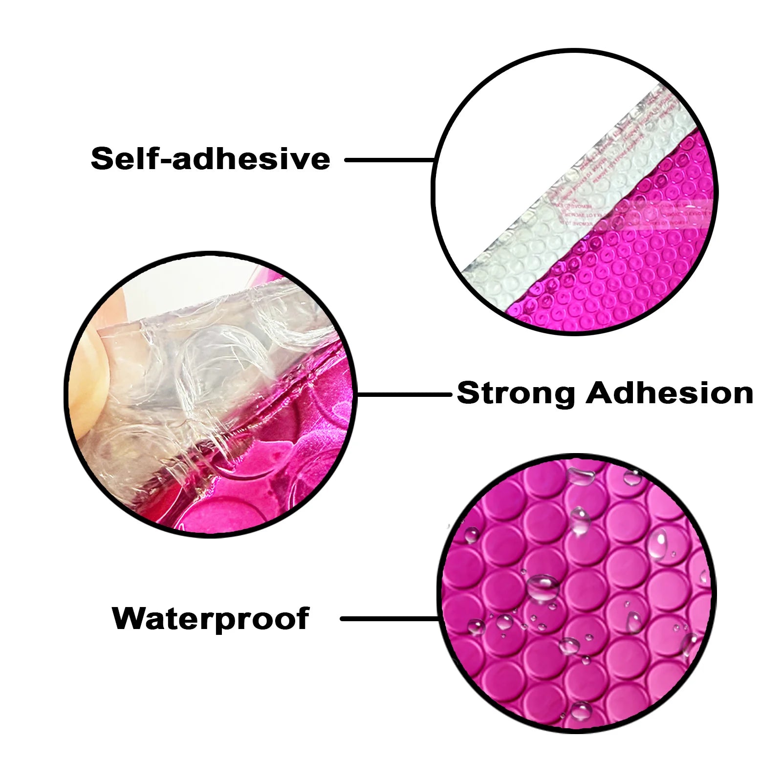 50 Pack Shiny Pink Poly Bubble Mailers – 6.12″×9.5″ Padded Envelopes for Shipping, Packaging & Mailing