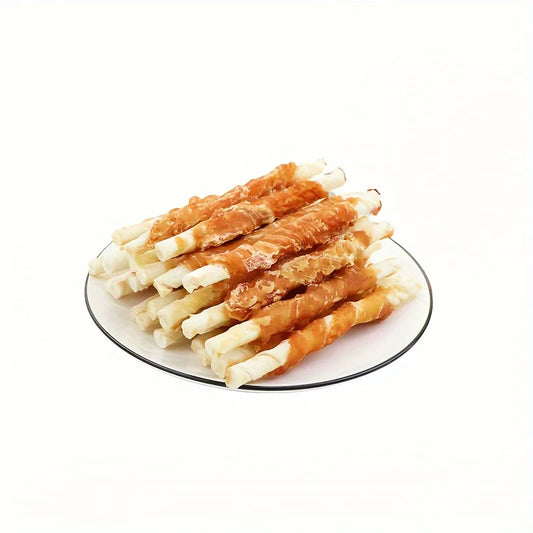 Chicken Wrapped Rawhide Sticks – Made with Real Chicken, Healthy & Long-Lasting Dog Treats for Small, Medium & Large Breeds (100g / 400g Packs)